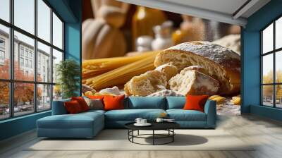 gluten free food flour bread pasta  Wall mural